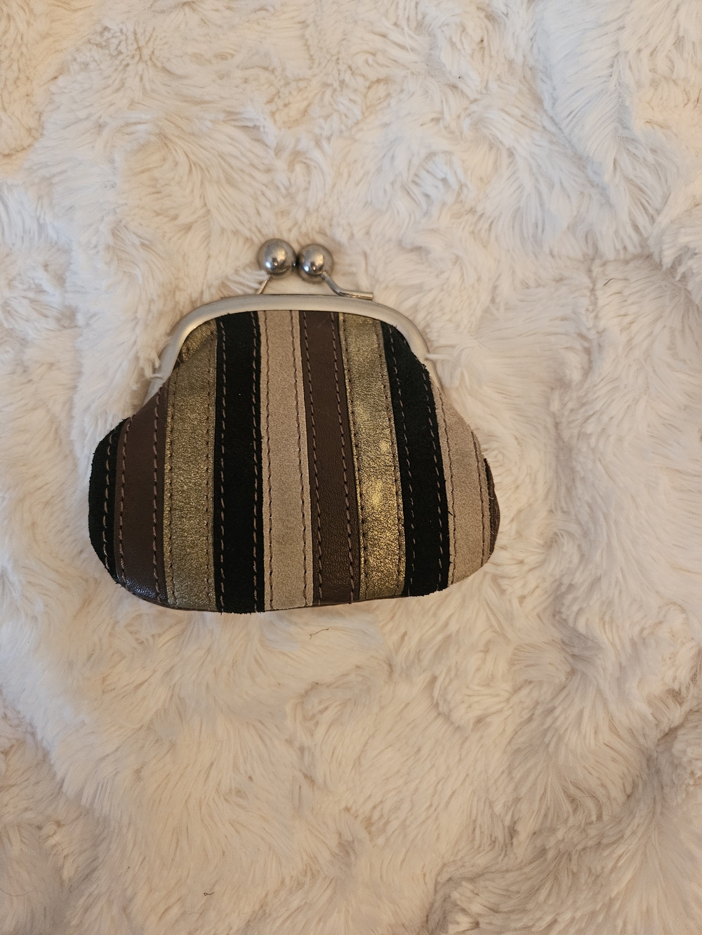 Fossil☆Striped Metallic Coin Purse